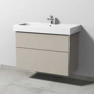 Sanipa 3way Waschtischunterbau zu Geberit iCon Waschtisch mit 2 Auszügen, Kaschmir-Matt BP6521U