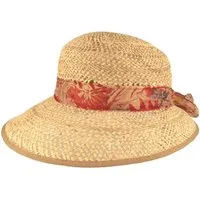 Breiter Strohhut Sommerliche, leichte Strohschute mit Chiffonband