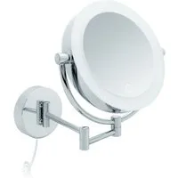 Libaro Kosmetikspiegel mit Beleuchtung und Vergrößerung TOKIO 2 seitig 5-fach / 10-fach XXL, Schminkspiegel mit Licht LED beleuchtet Wandmontage, extra groß
