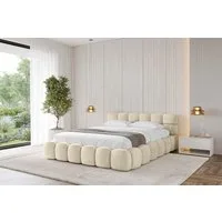 ALTDECOR Polsterbett LEYA-v1 (Polsterbett mit Bettkasten und Lattenrost, Boxbett mit Matratze), Doppelbett mit Stauraum, Bett mit Kopfteil