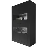 Home affaire Vitrine Basic Höhe 162 cm, Standvitrine mit 4 Türen - Metallgriffe, Stauraumvitrine in moderner Rahmenoptik, Hochschrank, Anrichte