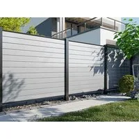 Outgarden Sichtschutzelement Outgarden Kunststoff Sichtschutzzaun Weiß blickdicht