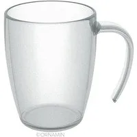 Ornamin Becher Kaffeebecher mit ergonomischem Henkel, Kunststoff, BPA-frei l Stapelbar l Made in Germany