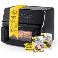Rachs KOCHWERK Heißluftfritteuse Doppelkammer 9l 8 Programme, 2700 W, Airfryer Frittieren Backen Speisen ohne Öl fettarm 2700W Smart-Cook