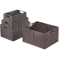 Kobolo Aufbewahrungskorb Regalkorb Nylon rechteckig brown sugar 4-teilig