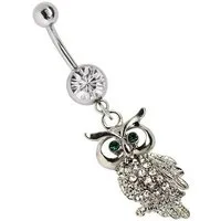 Adelia´s Bauchnabelpiercing Piercing Piercing Bauchnabelpiercing, Piercing Schmuck 316l Stahl Banane mit Eulenanhänger