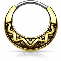 Taffstyle Nasenpiercing Piercing Septum Schild Clicker Ring Tribal, Universal Tragus Helix Ohr Nase Lippe Intim Brust Schild Ring Tribal