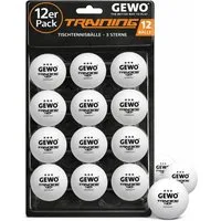 Gewo Tischtennisball 12 Stück, 3 Sterne 40+, Training ABS Tischtennisbälle, weiß (12-St)