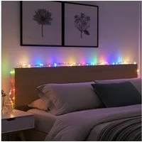 shop'n smile ideoon Lichterkette 80 LED Multicolor Draht-Lichterkette Bunte Beleuchtung 4,25m IP44, 80 bunte LEDs Abstand 5cm/Outdoor-Kette/Batteriebetrieb