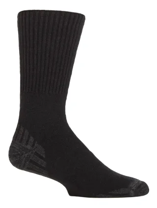 Diabetiker-Walking-Socken für Männer | IOMI FOOTNURSE | Gepolsterte extra breite nahtlose Socken - Schwarz