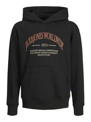 JACK&JONES - JORFREDERIKSBERG MARGATE SWEAT HO BF JNR black - Gr. - 140