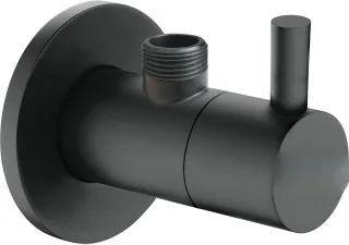 Neuesbad Eck Ventil mit Keramik CARTRIDGE, mit FILTER, 1/2-3/8, Rund, Schwarz NB1DEVFAN62R1