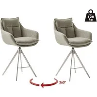 MCA furniture Bistrostuhl Parker Tresenstuhl mit Armlehnen Tresenhocker (Set, 2 St), Barhocker,Barmoebel,Barstuhl,360° drehbar,mit Lehne,belastbar 120 kg