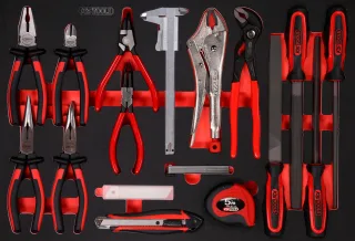 KS Tools Zangen- und Feilen-Satz in Schaumstoffeinlage, 28-tlg - 811.0019