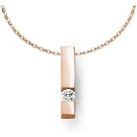 Adam & Eve Collier Halskette 585 Gold mit 0.10 bis 0.25ct Brillant - Weißgold & Rotgold (AEH01 - Luxus Design), 585 Gold Halskette Damen mit Brillant - Edle Diamantkette