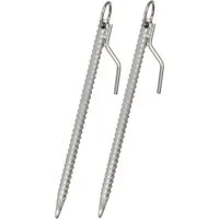 Moritz Zelthering 2x Bodenanker 41cm mit Haken und Öse, (Set), Erdnagel Zelthering Erdanker Bodenanker Zeltbefestigung