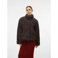 Vero Moda Fellimitatjacke VMMONROE SHORT JACKET NOOS Kunstfaser, Fellimitat, mit Seitentaschen