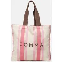 comma Shopper Tasche, Gestreifter Canvas Shopper