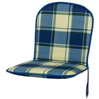 KETTtex Polsterauflage Monoblock niedrig 2163 blau-grün kariert 79x43x3,5 cm KETTtex, (1 St), mit Bindebändern