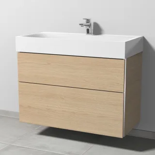 Sanipa 3way Waschtischunterbau zu Kaldewei Silenio Waschtisch mit 2 Auszügen, Eiche-Nordic BR45648