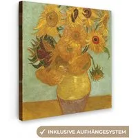OneMillionCanvasses® Leinwandbild Sonnenblumen - Vincent van Gogh, Fotodruck (1 St), Wandbild, Deko Schlafzimmer Wohnzimmer Flur 20x20 cm