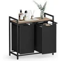 VASAGLE Wäschekorb, 2 Wäschesäcke aus Oxford-Gewebe, abnehmbar, 2 x 46 L