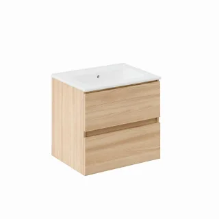 Cosmic Bbest Unterschrank 2 Schubladen mit Keramik-Waschbecken , Eiche Natur, WJB010P0615194 WJB010P0615194