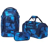 Satch Schulranzen Schulrucksack-Set PACK Toublemaker 3-teilig (3-teilig), ergonomisch, ab 5. Klasse, weiterführende Schule, Schulranzen