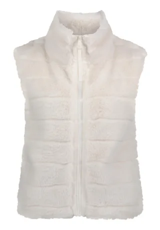 Betty & Co - Gilet aus Webpelz beige - Gr. - 36