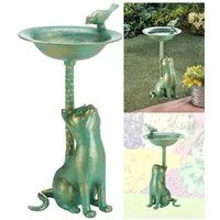 Luna24 simply great ideas... Vogeltränke Vogeltränke, Bienentränke "Katze & Vogel " Höhe 50 cm, Antike Vogeltränke, Bienentränke