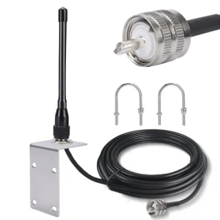 ABBREE X107M Marine VHF Radio Antenna 156-163Mhz Frequency Range 2dBi High Gain Waterproof Boat Antenna with PL-259 Conn