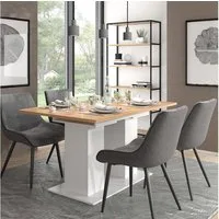 Vicco Esstisch Dix, Weiß/Goldkraft Eiche, 140 x 90 cm (1-St)