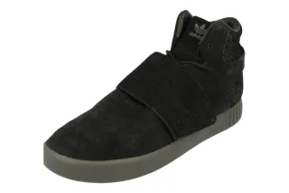 Adidas Originals Tubular Invader Strap Herren Hi Top Turnschuhe Shoes Schwarz Turnschuhe