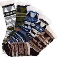 Frostfighter Haussocken Herren Hüttensocken mit ABS Stoppersohle (1-Paar) Hüttenschuhe, Wolkenfutter, dicke sehr warme gefütterte Socken