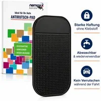 NEMAXX Smartphone-Halterung Antirutsch-Pad Sets Antirutschmatte Nano Haftpad selbsthaftend schwarz, (Auto Armaturenbrett für Handy,Smartphone,Navi, Schlüssel - abwaschbar, 1-tlg., Haftet ohne Klebstoff, Magnet oder zusätzliche Befestigung dauerhaft)