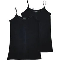 Toker Collection® Achseltop Damen Top mit Spaghettiträger 2 Stück (Packung, 2er Pack) aus reiner Baumwolle