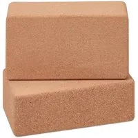 relaxdays Yogablock Kork Yogablock 2er Set