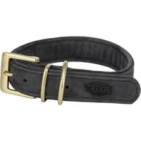TRIXIE Hunde-Halsband Pure Halsband, Leder extra breit - schwarz - 25–31 cm/25 mm, Leder