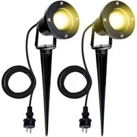 Clanmacy LED Gartenstrahler Gartenbeleuchtung mit Erdspieß 4W IP65 Gartenleuchte Warmweiß, LED fest integriert, Warmweiß