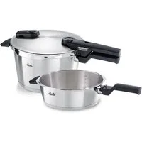 Fissler Schnellkochtopf Fissler Vitaquick Premium 4,5 L Schnellkochtopf 2,5L Schnellbratpfanne, Edelstahl