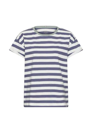 camel active - T-Shirt aus reiner Baumwolle ocean blue/milk whi - Gr. - L