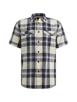 PME Legend - Wrenchmen s/s Slub Block Check sargasso sea - Gr. - XXXL