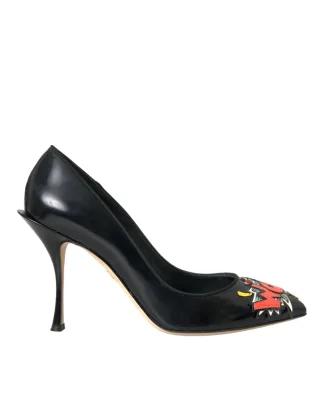 Spitzpumps Schwarzes Lackleder