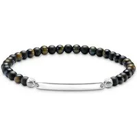 THOMAS SABO Silberarmband Thomas Sabo Unisex-Armband 925er Silber Obsidian, Modern