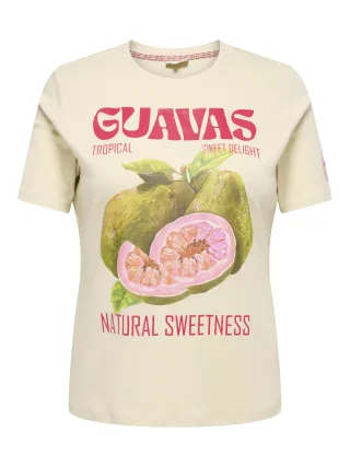 ONLY CARMAKOMA - CARJENNY SS PRINT JEANS TEE JRS Birch - Gr. - 48