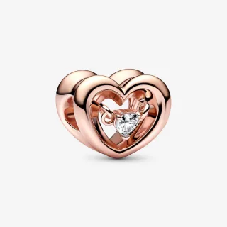 Pandora 'Strahlendes Herz' Damen Charm aus vergoldetem Metall - Rose 782493C01