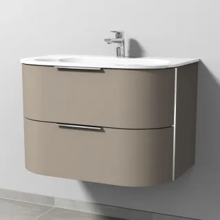 Sanipa 4balance Glas-Set mit 2 Auszügen, Sandgrau-Matt, DG20267 DG20267
