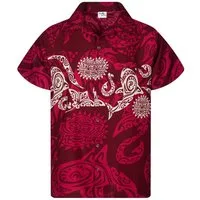 King Kameha Hawaiihemd Maori Chest Funky Hawaii-Hemd Herren Kurzarm Front-Tasche Unisex