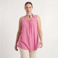 OriginalYou Trägertop Damen Long Top Sommer Oberteil ärmelloses Strandshirt mit Innentop für blickdichten Tragekomfort, erhältlich von 36-50