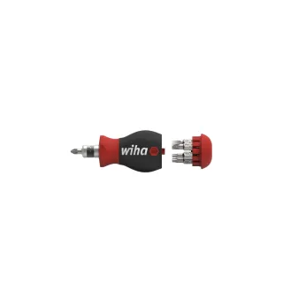 Wiha Schraubendreher mit Bit Magazin Stubby gemischt mit 7 Doppelbits - 43613